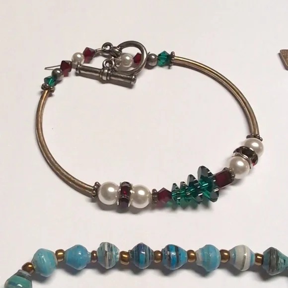 Set of 9 Multicolor Mixed Metal / Beaded Bracelets - Picture 2 of 8